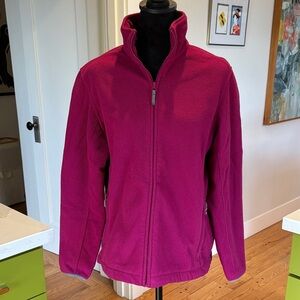Lands' End Raspberry Fleece Jacket